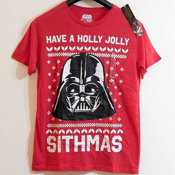 Medium Star Wars Darth Vader Men's Have A Holly Jolly Sithmas Holiday T-shirt - Picture 1 of 3